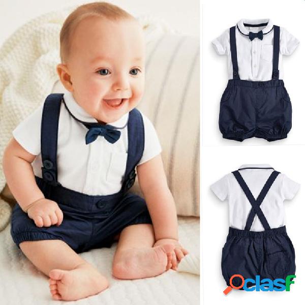 2Pcs Formal Gentleman Cotton Baby Boys Suspender Sets