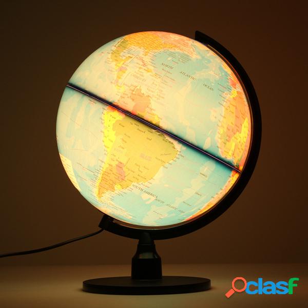 32cm Creative mundo iluminado globo de la Tierra Rotating