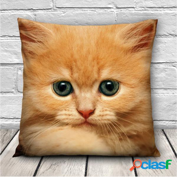 3D Cute Expressions Cats Throw Pillow Cases Sofá Oficina