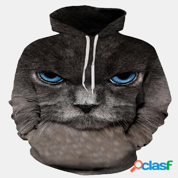 3D Print Cat Casual Hoodies para Mujeres