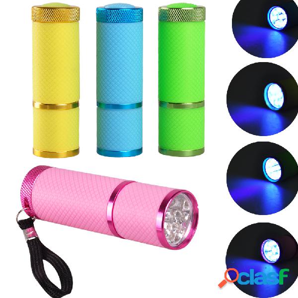 9 LED Linterna Mini Gel Polaco UV LED Lámpara de Uñas 30s