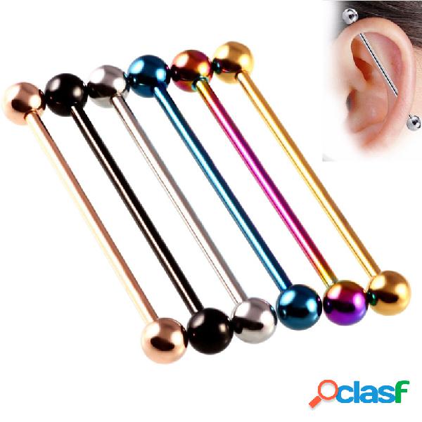 Agujeros de oreja de acero inoxidable multicolores de moda