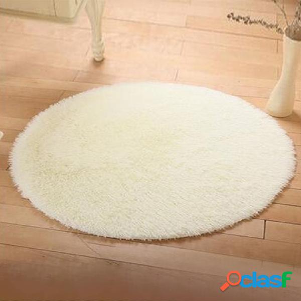 Alfombra beige de felpa para el hogar, sala de estar,