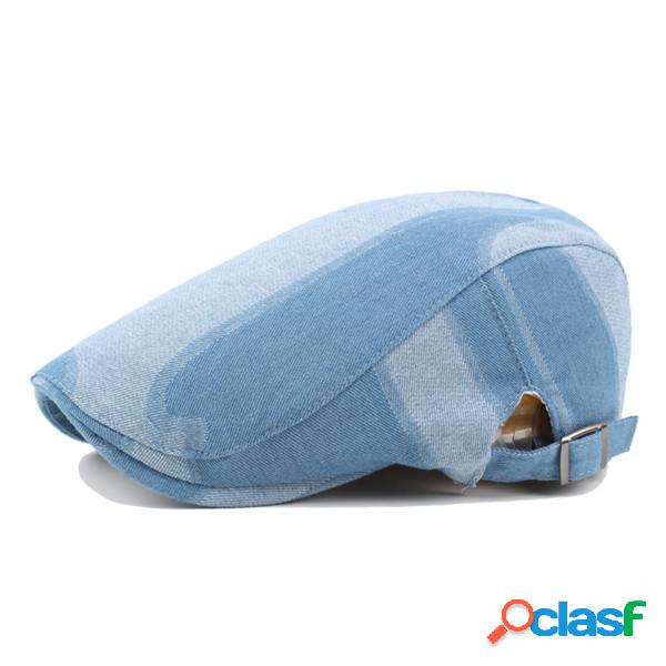 Algodón para hombre Lavado Denim Boinas Gorras al aire