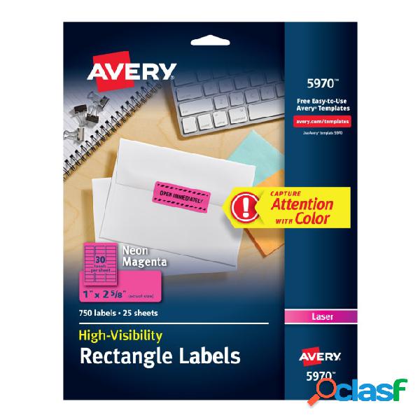 Avery Etiquetas Adhesivas 5970, 6.6 x 2.5cm, 750 Etiquetas,