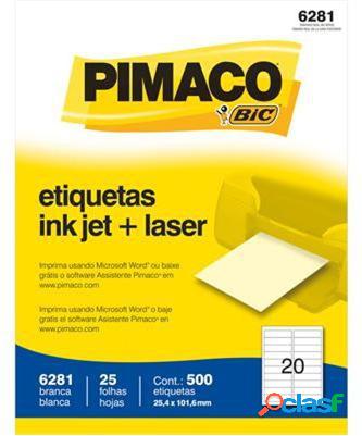 BIC Paquete de 500 Etiquetas Blancas de 25.4 x 101.6mm