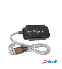 BRobotix Adaptador USB 2.0 Macho - IDE/SATA Hembra, Negro