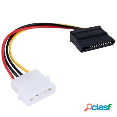 BRobotix Cable 4-pin Molex Macho - 15-pin SATA Macho, 15cm