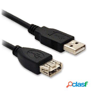 BRobotix Cable USB A Macho - USB A Hembra, 90cm, Negro