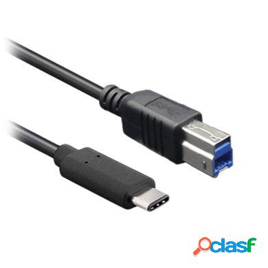 BRobotix Cable USB-B Macho - USB-C Macho, 1 Metro, Negro