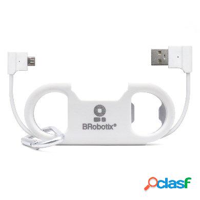 BRobotix Cable USB Macho - Micro-USB B Macho, 21cm, Blanco