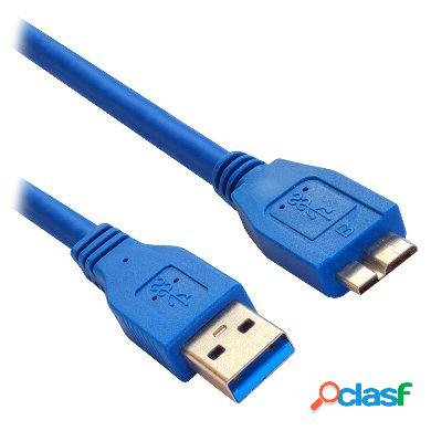 BRobotix Cable USB Macho - Micro-USB-B Macho, 3 Metros, Azul