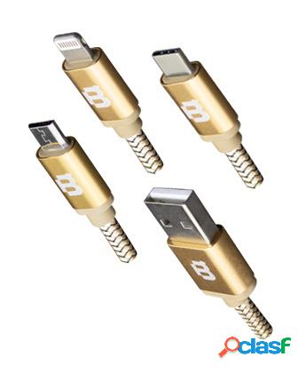 Blackpcs Cable CAGMUM-3 USB Macho - Lightning/Micro USB/USB