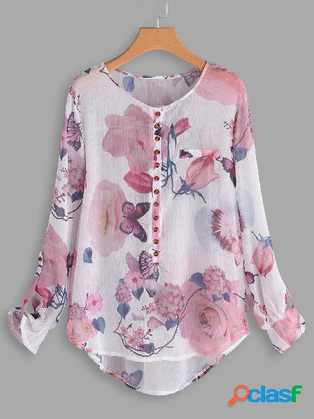 Blusa con detalles en botones de estampado floral