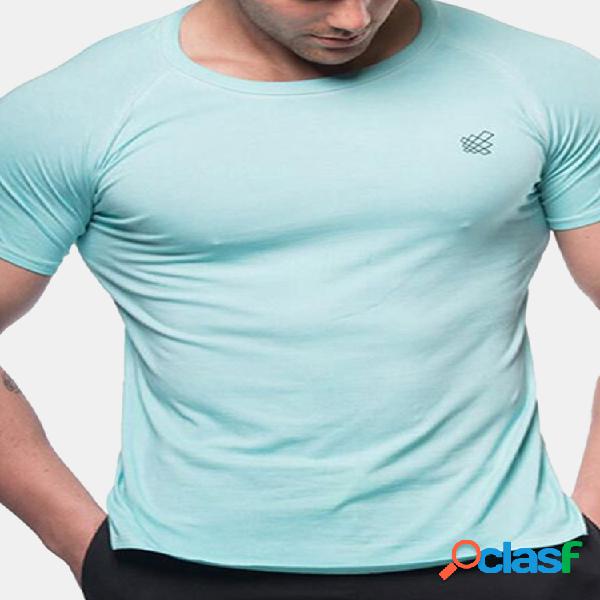 Blusas transpirables de algodón casual básico para hombre