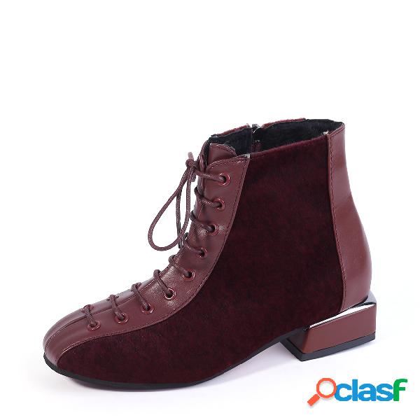 Botas Martin con cordones burdeos