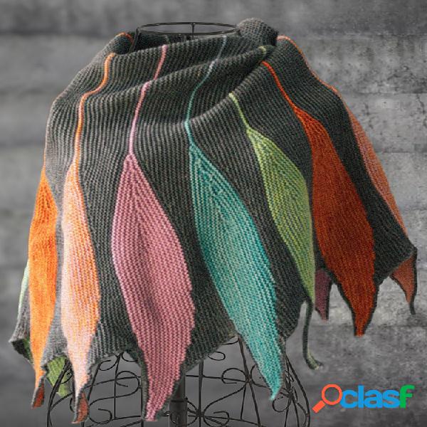 Bufandas y chales casuales de punto con bloques de colores