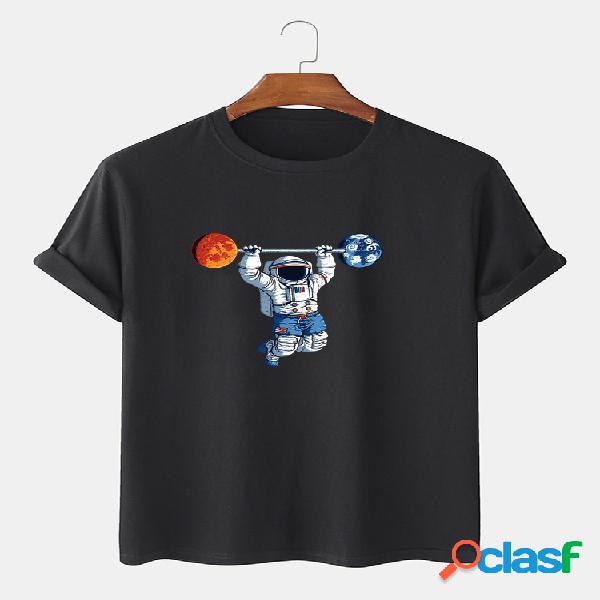 Camiseta 100% algodón con estampado de astronauta de