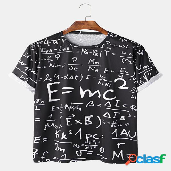 Camiseta con estampado de fórmula matemática para hombre