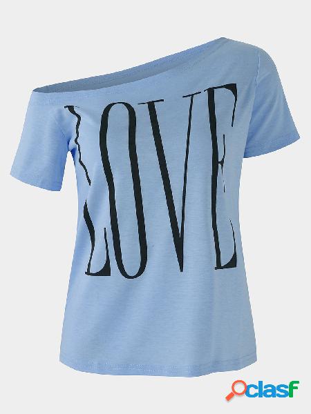 Camiseta manga corta estampada con estampado azul de One