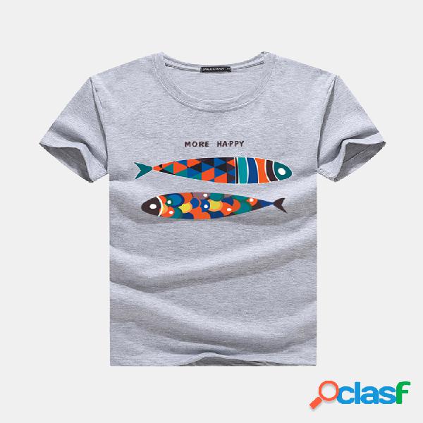 Camisetas casuales de verano de manga corta con estampado de