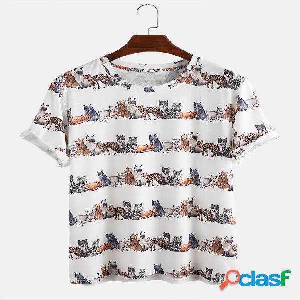 Camisetas clásicas para hombre Oil con estampado de zorros