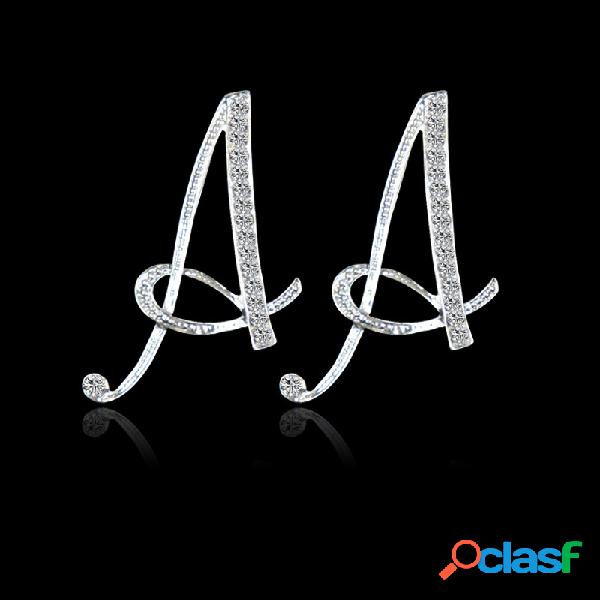 Carta de moda Ear Studs Pendientes de plata brillante