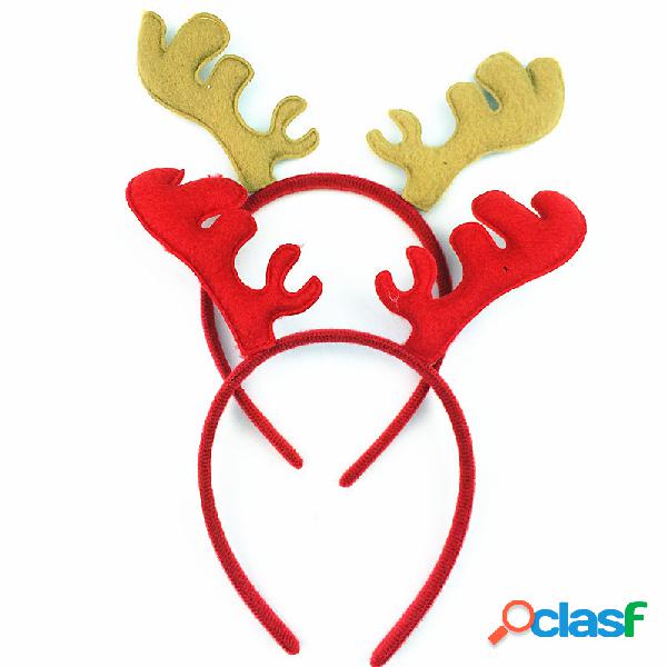 Christmas Headband Antlers Oído Hoop Pelo Hoja De Navidad