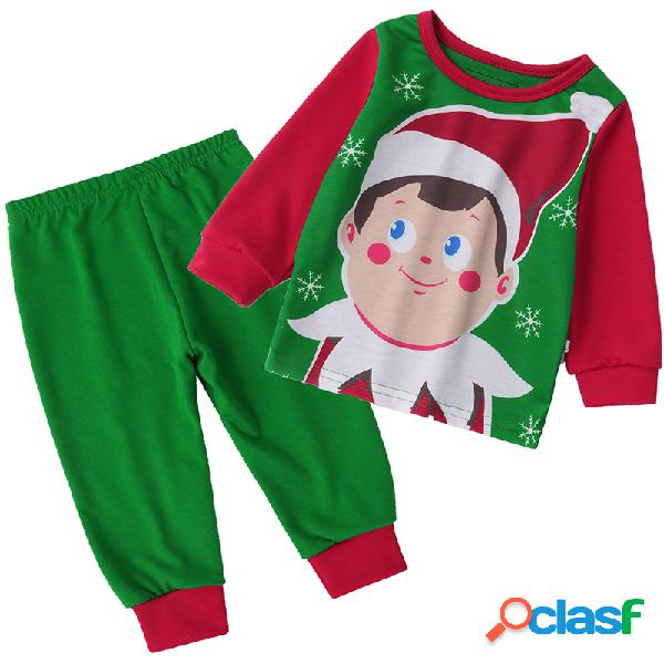 Christmas Style 2 PCS Kids Clothing Set Conjuntos de pijama