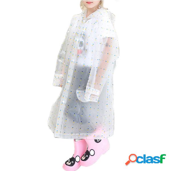 Chubasquero EVA transparente con capucha para niñas y