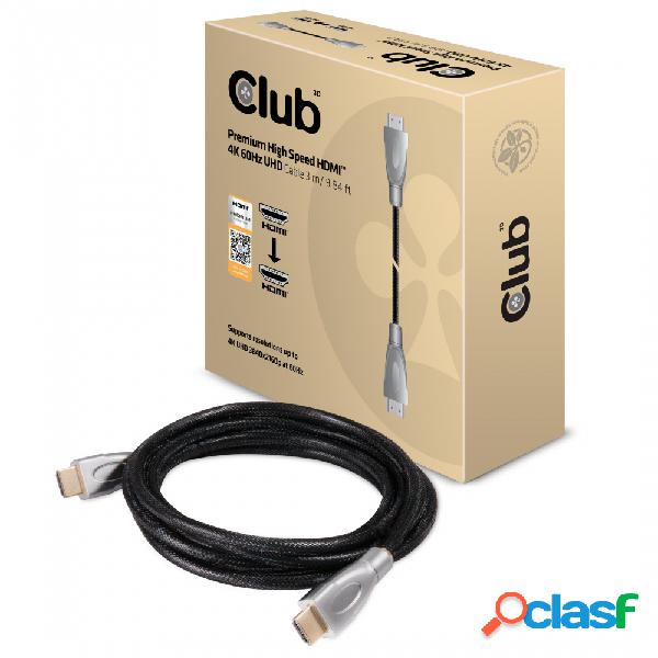 Club 3D Cable HDMI Macho - HDMI Macho, 3 Metros, Negro