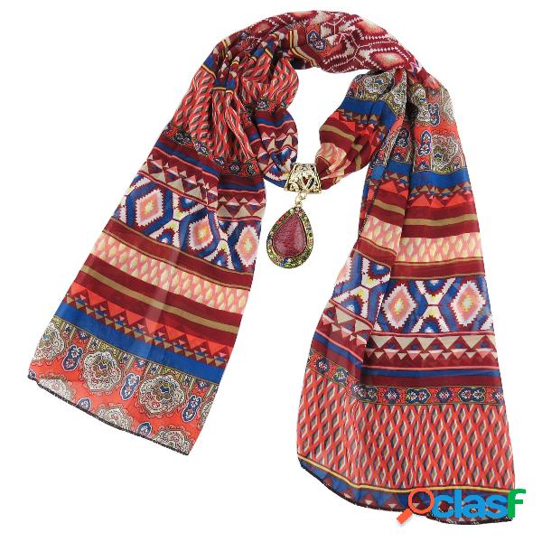 Collar étnico de la bufanda Collar colgante multicolor de