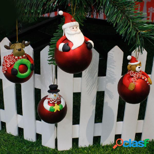 Creative Soft Pottery Christmas Cartoon Decorative Colgante