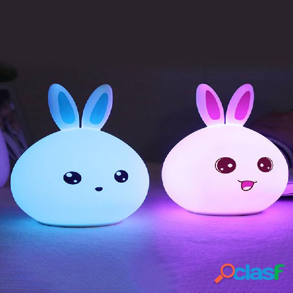 DecBest Cute Rabbit Night Light Touch Color Cambio de carga