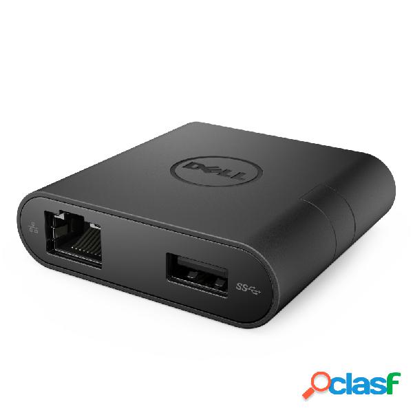 Dell Adaptador USB-C Macho - VGA/USB 3.0/Network/HDMI, Negro