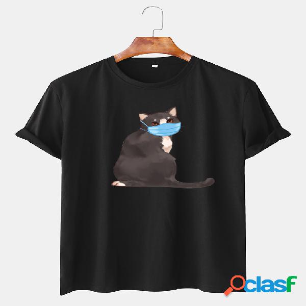 Dibujos animados para hombre Gato Camiseta estampada de