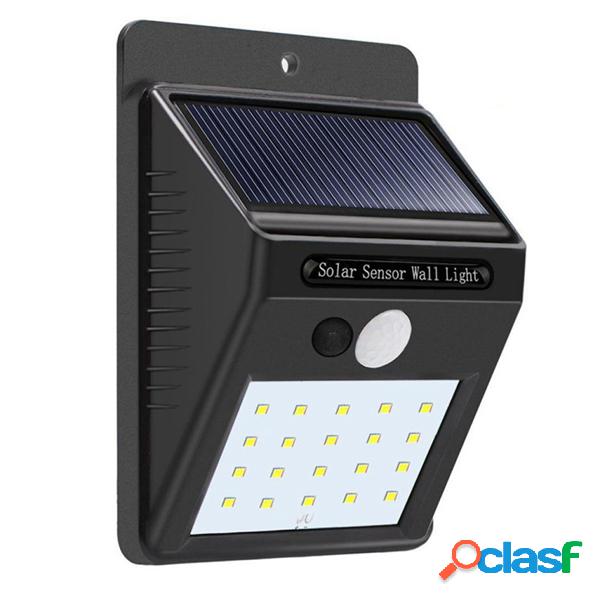 Energía solar 20 LED PIR sensor de movimiento luz de pared