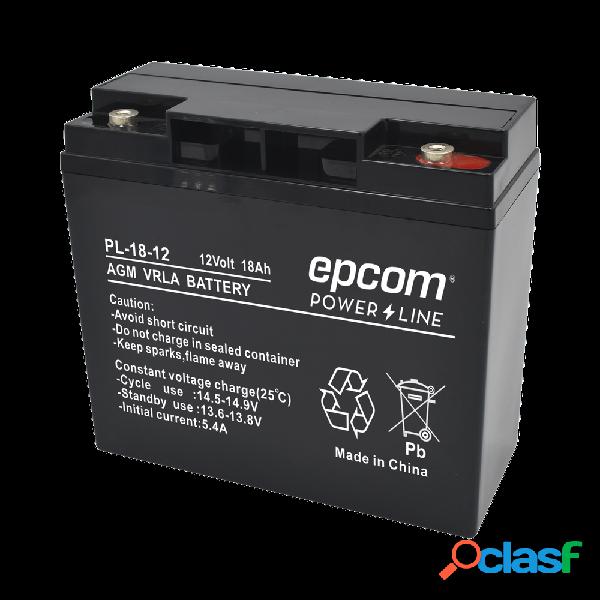 Epcom Bateria PL-18-12, AGM / VRLA, 18000mAh, 12V, Negro