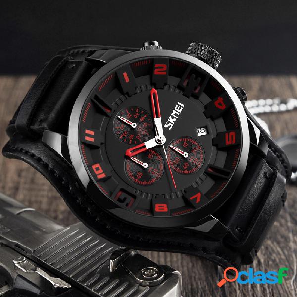 Estilo de negocios Fecha Pantalla Hombres Reloj de pulsera