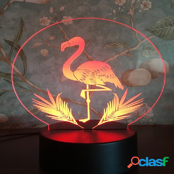 Flamingo 3D LED Night Lights USB Powered lámpara de