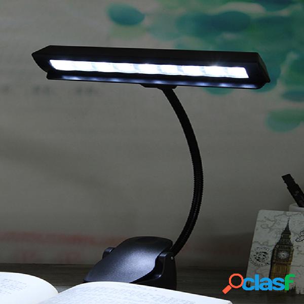Flexible 9 LED de Clip-on Music Stand Lectura Luz Cama Mesa