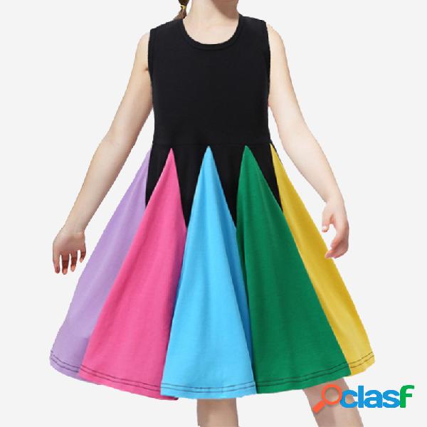 Girl's Sleeveless Rainbow Princess Dress For 2-8Y