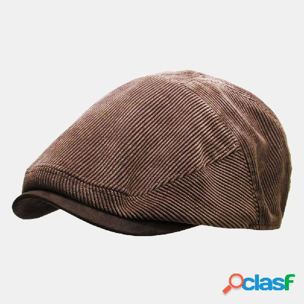 Gorra Newsboy de pana para hombre Boina de invierno Sombrero