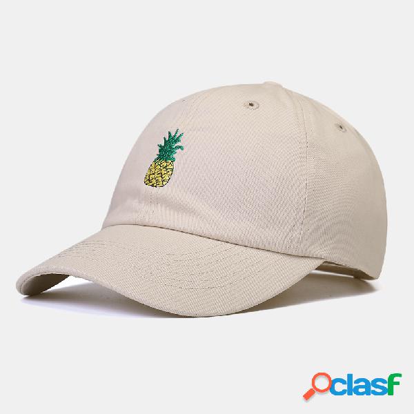 Gorra de béisbol ajustable con bordado de frutas Sun