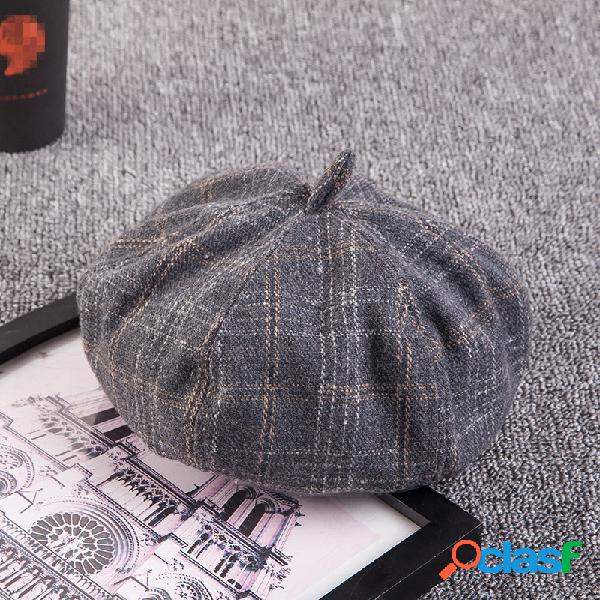 Gorros de calabaza retros de la mezcla de lana de la rejilla