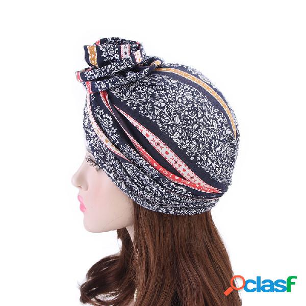 Gorros de estilo étnico para mujer Casquillo de algodón