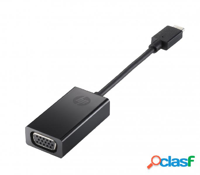 HP Adaptador USB-C Macho - VGA Hembra, Negro