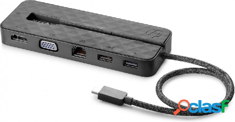 HP Mini Docking Station USB C, 2x USB 2.0, 1x HDMI/VGA/RJ45,