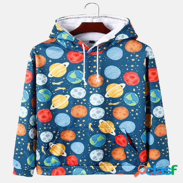 Hombre Colorful Sudaderas con capucha con bolsillo de