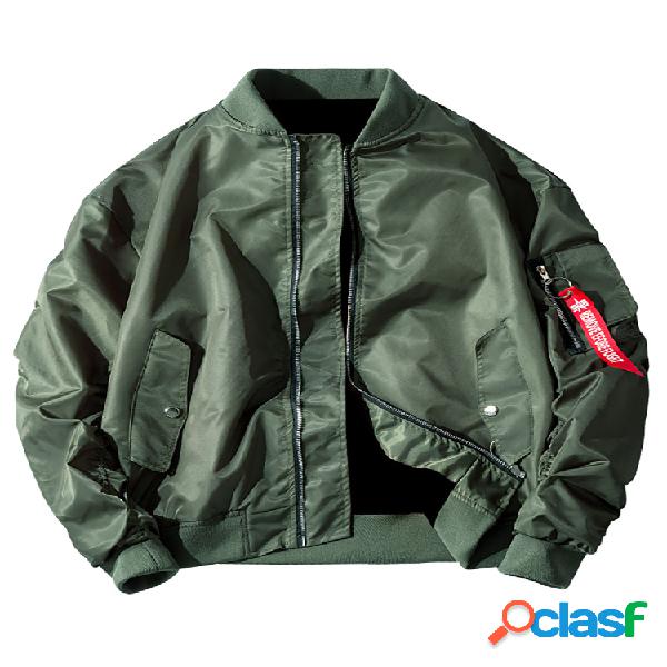 Hombre Impermeable Chaqueta casual con cuello de béisbol y